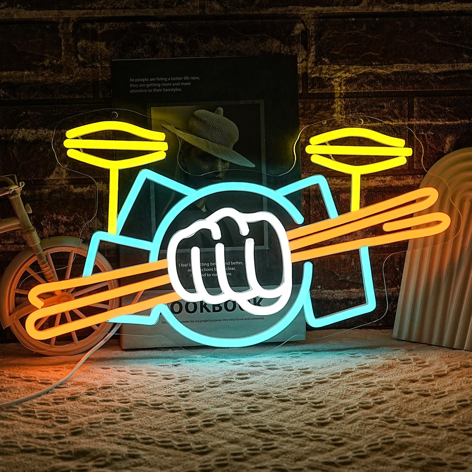 Lighting Decor Items - Schlagzeug-Neonschild USB-Betrieben Musikinstrument LED-Neonlicht für Musikstudio
