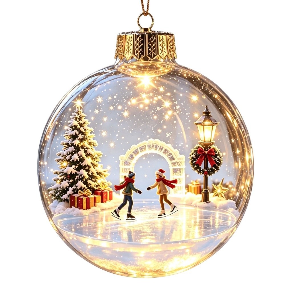 Pendant Lighting Christmas Decor - Weihnachtskugel-Ornament aus Acryl mit Licht, transparentes