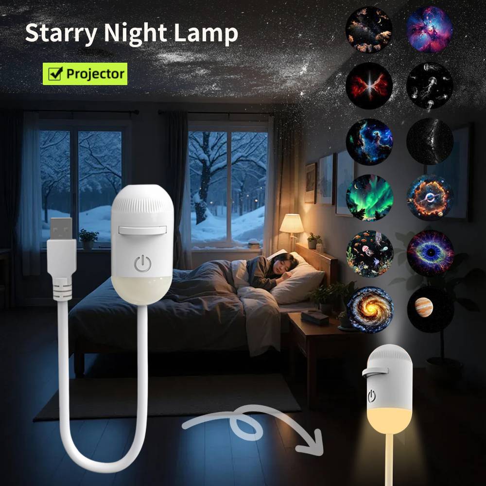 Lighting Decoration Ideas - Mini-Galaxie-Sternprojektor Nachtlicht Sternenhimmel Ambiente-Lampe USB Auto-Atmosphären-Projektor