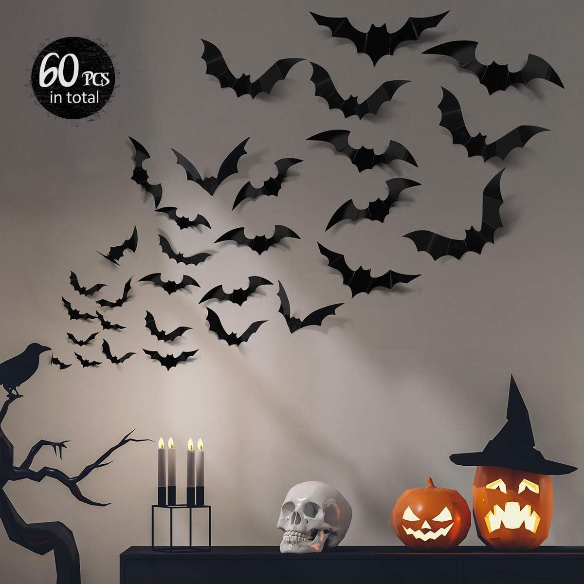 Lighting Home Decor Products - Generisches 3D-Fledermaus-Wandsticker mit lila LED-Nachtlicht, gruselige