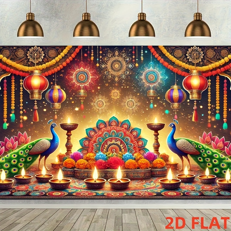 Diwali Pfauen-Laternen-Wandtep – Lighting Decoration For Diwali Bewertung und Preis