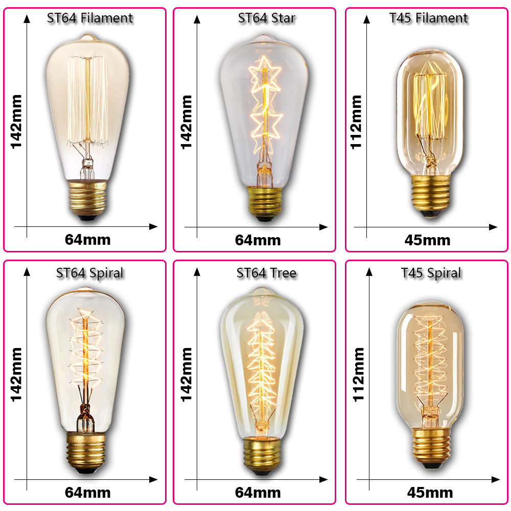 Retro Edison Glühbirne E27 40W – Lighting Decor Items Bewertung und Preis
