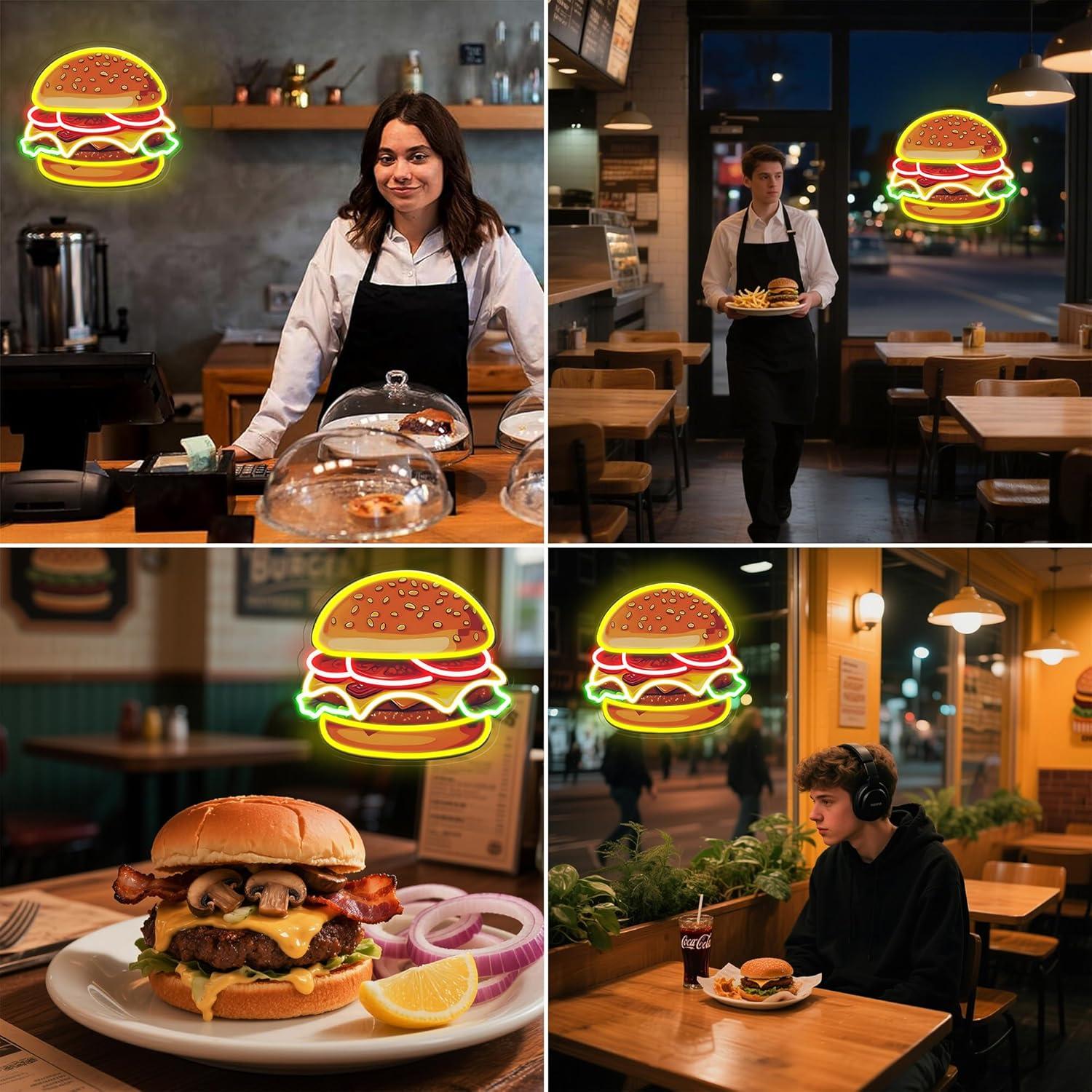 Burger Neonschild LED Hamburge – Lighting Decor Items Bewertung und Preis